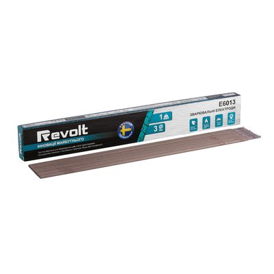 Електроди зварювальні Revolt E-6013 3 мм 1 кг 0250 фото