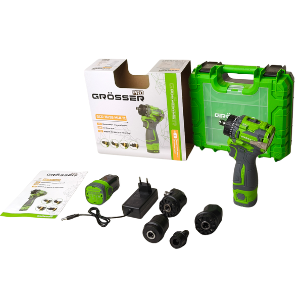 Шуруповерт акумуляторний Grosser GCD 16/55 PRO Multi G0330 фото